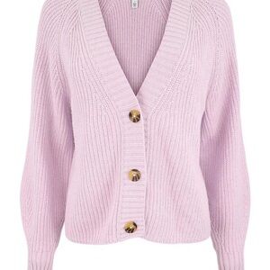 Autumn Cashmere puff sleeve Light Pink cotton Cardigan